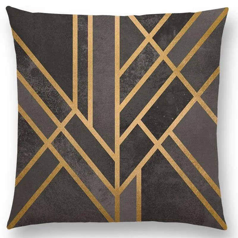 New Geo Emerald Blue Sky Black Night Yellow Lines Geometric Texture Stripes Prints Car Cushion Cover Sofa Throw Pillow Case