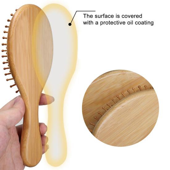Bamboo Air Cushion Brush Men Women Scalp Massage Hair Comb Anti-static Portable Fluffy Hair Styling Detangling Paddle Brush