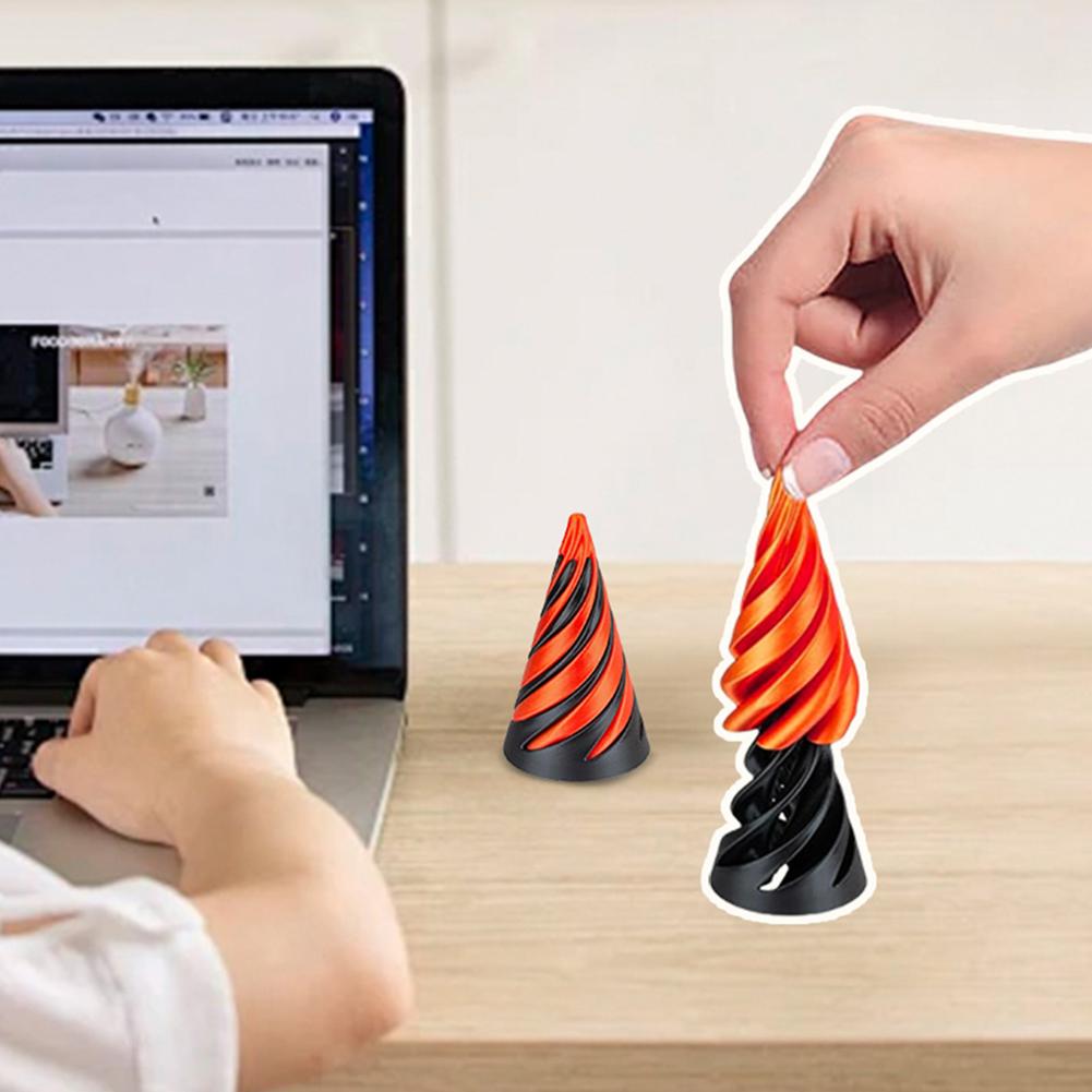 3D-печатная спиральная конусная игрушка, невозможная пирамида, сквозная скульптура, сквозная пирамида, игрушка-фиджет, мини-вихревая нить, иллюзия