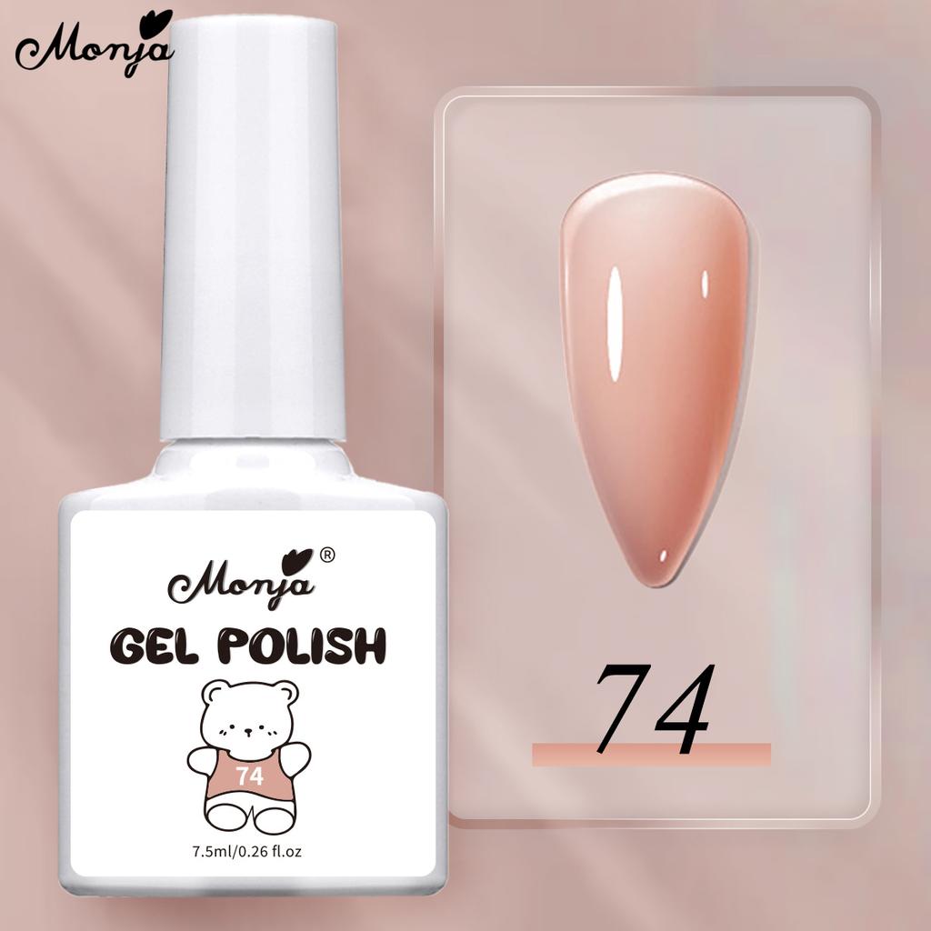 monja 7,3 мл УФ-гель-лак для дизайна ногтей желе ледяной полупрозрачный блестящий глянцевый лак гибридный отмачиваемый салонный лак для маникюра «сделай сам»