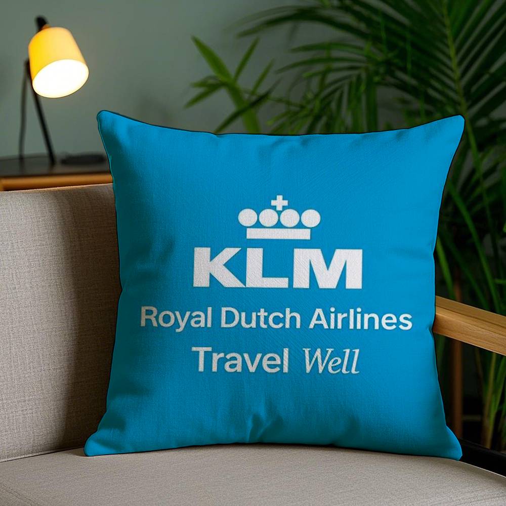 Нидерланды K-Klm R-Королевские голландские авиалинии Наволочка для дома, общежития, спинки стула, короткий плюш, двусторонняя печать, чехол для офисной подушки
