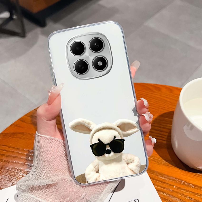 Подходит для Redmi Note 15 14 Pro 14S 15 15C A5 A1 Популярный Креативный Чехол для Телефона с Буквами и Узорами Прозрачный Силиконовый Нескользящий Чехол для Корпуса Redmi