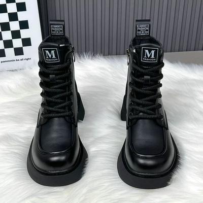 Ботинки Мартин на толстом каблуке женские 2025 осень и зима новые в британском стиле ins ретро полусапожки, тонкие и универсальные ботинки