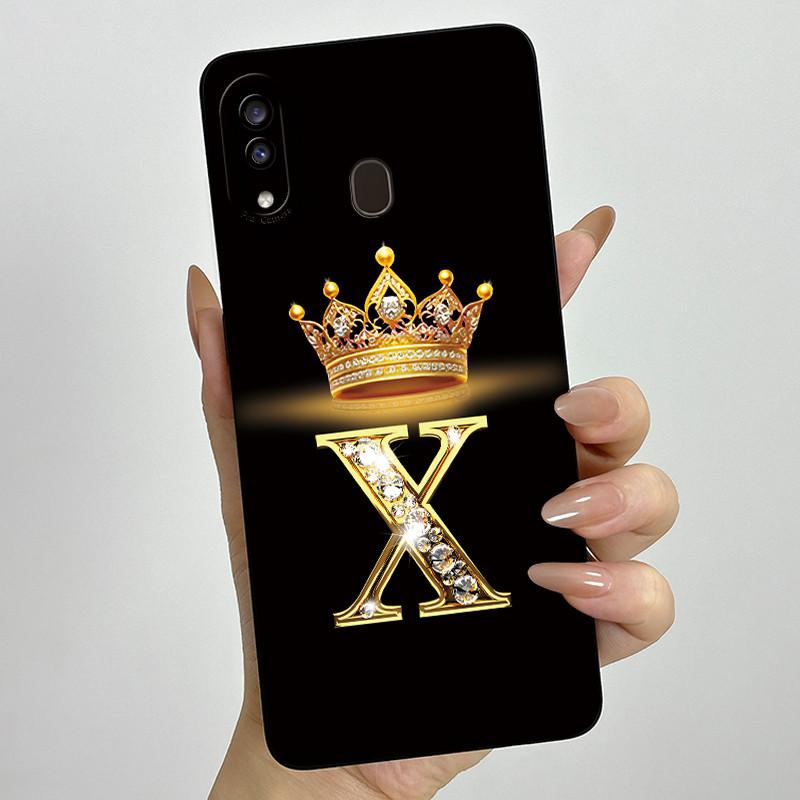 Phone Case for Samsung A20 a205 Galaxy a207 A20s Soft Silicone Crown Letters Back Cover for Samsung A20 A 20s A30 Bumper Shells