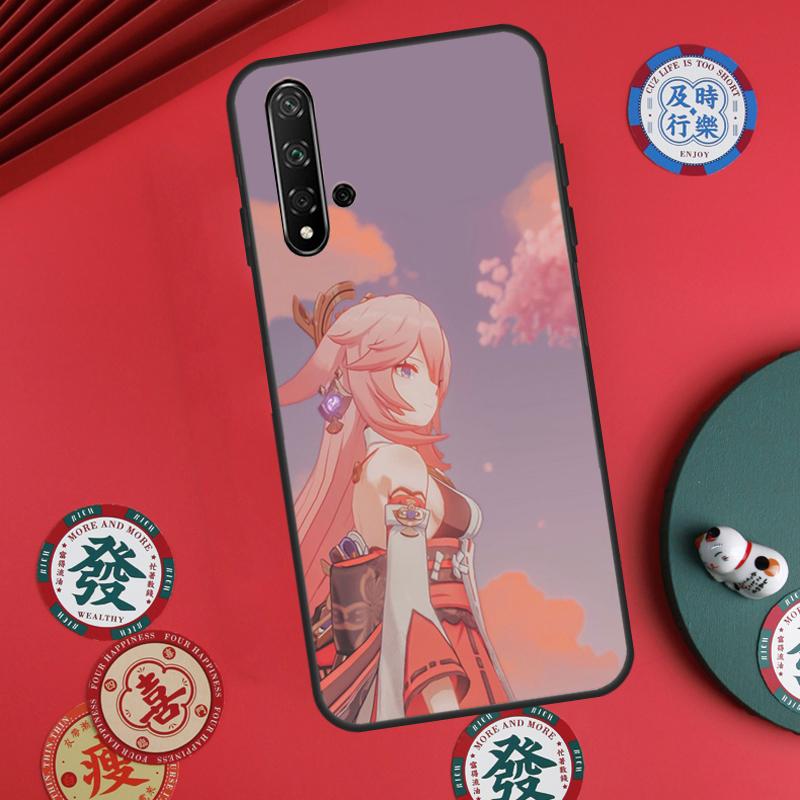 Чехол Genshin Impact Яэ Мико для Huawei Nova Y73 Y72 Y90 Y70 Y60 Y91 Y61 12s 12i 11i 8i 9 10 SE P40 Lite P60 P30 Pro