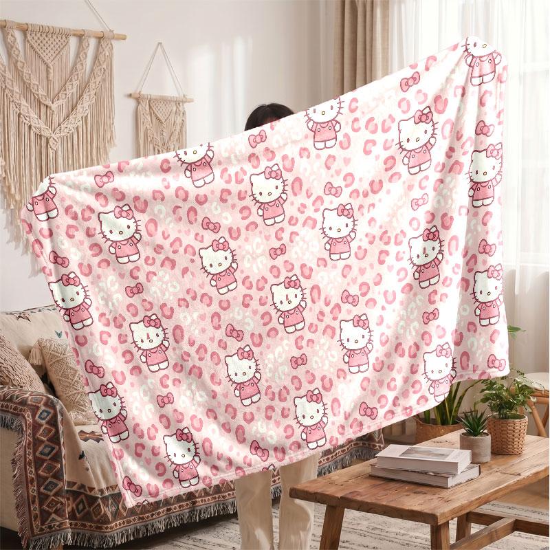 Warm Flannel BlanketHello Kitty Soft Cozy Throw Blanket for Bedroom Couch