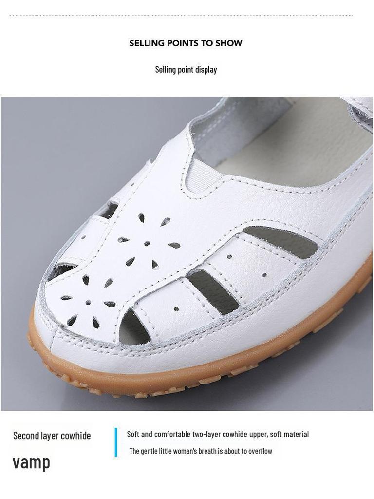 Женские весенне-летние большие мокасины — полые сандалии и удобные слипоны