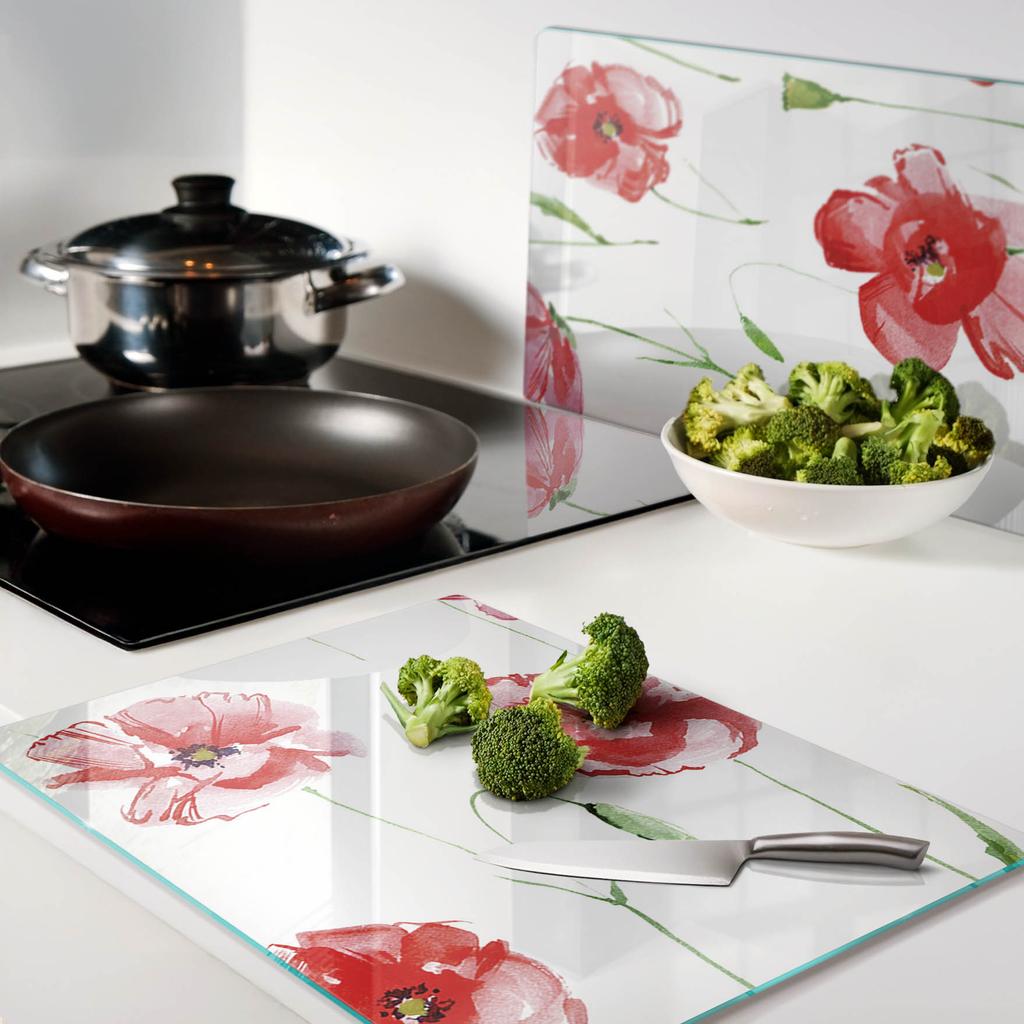 Kitchen Multifunctional Decorative Boards Tempered Glass Maki 2x40x52 cm