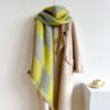 Checkerboard Checkerboard Scarf Faux Cashmere Fall and Winter Padded Fur Side Paragraph Thickened Warm Plush Scarf