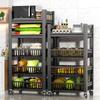 5-Tier Carbon Steel Kitchen Storage Rack with Baskets