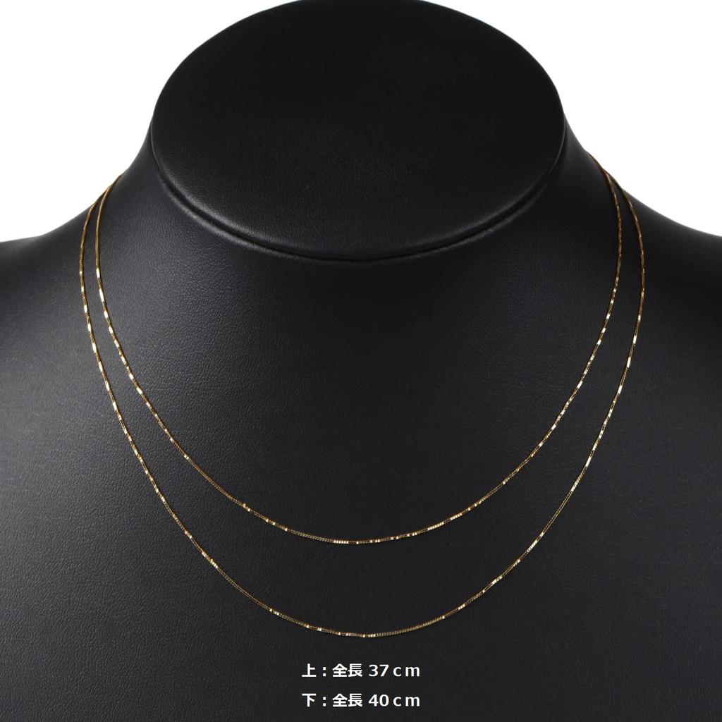 Сертифицированное венецианское ожерелье K18 из 18-каратного золота шириной 40 см с кольцом AJ [Сказочный стеклобой] 0,5 мм примерно. 0,9 г