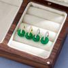 Серьги Yang Mi Green Chalcedony, серьги-пончики Guofeng Premium, серьги с безопасной пряжкой из стерлингового серебра S925 пробы