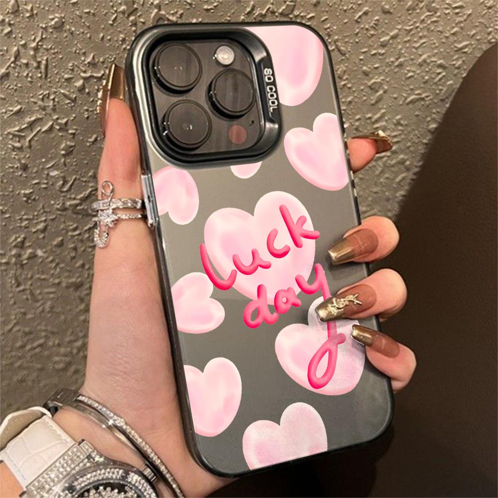 Luxury Love Heart Silver Phone Case For Samsung Galaxy S25 S24 Ultra S23 S22 FE S21 S20 Ultra Plus FE A25 A35 A55 5G Cover