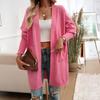Women's Autumn and Winter Bat Sleeve Temperament Cardigan Solid Colour Sweater Jacket