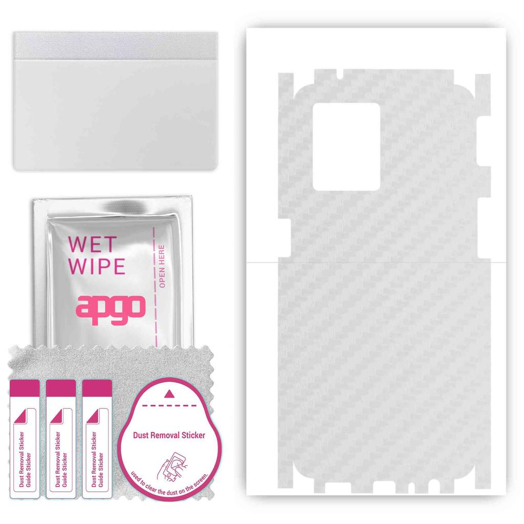 apgo Protective Skin Sticker for the Back+sides Compatible with Oppo Reno8 4G, Full Wrap Film, Foil, Vinyl - Pattern Transparent Carbon