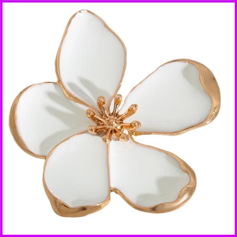 Преувеличенное модное кольцо-заявление Цветок и жемчуг Свадебное кольцо на палец Украшения ручной работы для вечеринок