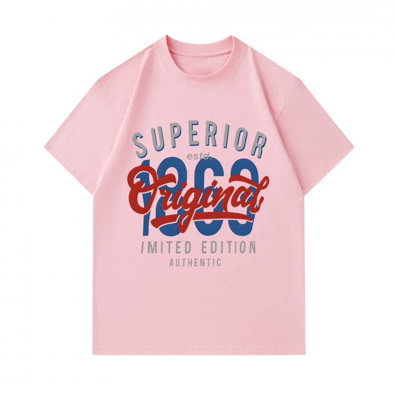 Men's 100% Cotton Crew Neck Short Sleeve T-Shirt, Superior Original 1969 Limited Edition Authentic Vintage Graphic Casual Soft Breathable Summer Daily