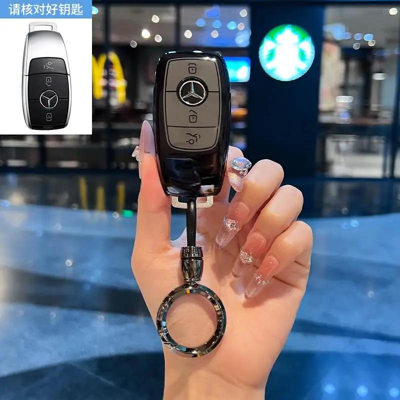 TGM3 Female Key Case for Mercedes Benz CLS CLA GL R SLK AMG A B C S Class 3 Button Remote Car Key Cover Holder Keychain Accessories