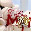 1Pcs Rose Lelter Acrylic Cake Plugin Mother'S Dayvalentine'S Day Wedding Party Dessert Decoration