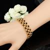 WWJ Gorgeous Golden Color Black Cubic Zirconia Wide Tennis Bracelets