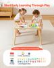 VEVOR Sensory Table for Toddlers, Wooden Kids Activity Table with Reversible Double-Sided Board, Storage Bins, and Non-Slip Feet