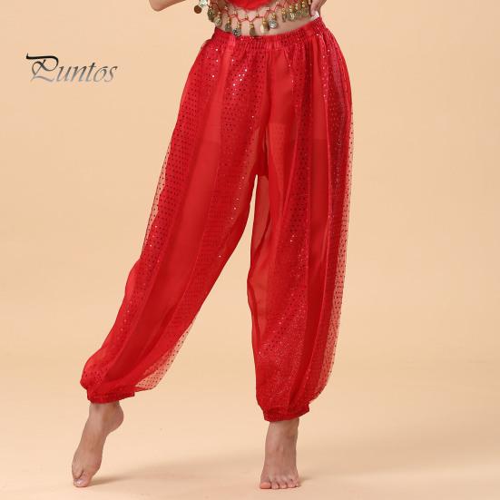 Женские брюки для выступлений, эластичные брюки с высокой талией, однотонные шаровары с блестками, декор для народных танцев, костюм для танца живота для взрослых, брюки