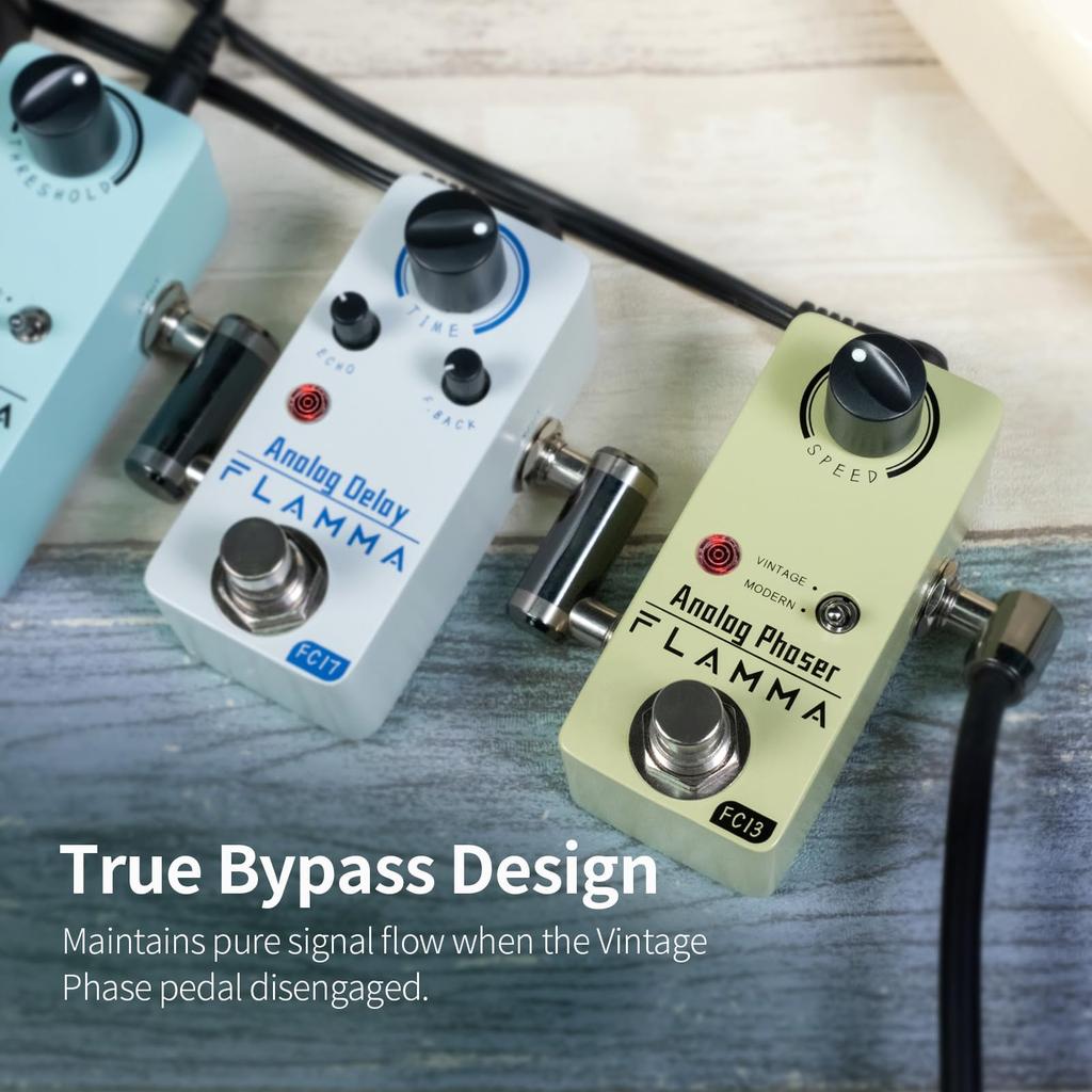FLAMMA FC13 Phaser Guitar Pedal Analog Phase Effect Mini Pedal Classic Vintage Modern Mode True Bypass Phaser Yellow