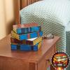 Stained Glass Stacked Book Lamp Colorful Resin Vintage Bedroom Study
