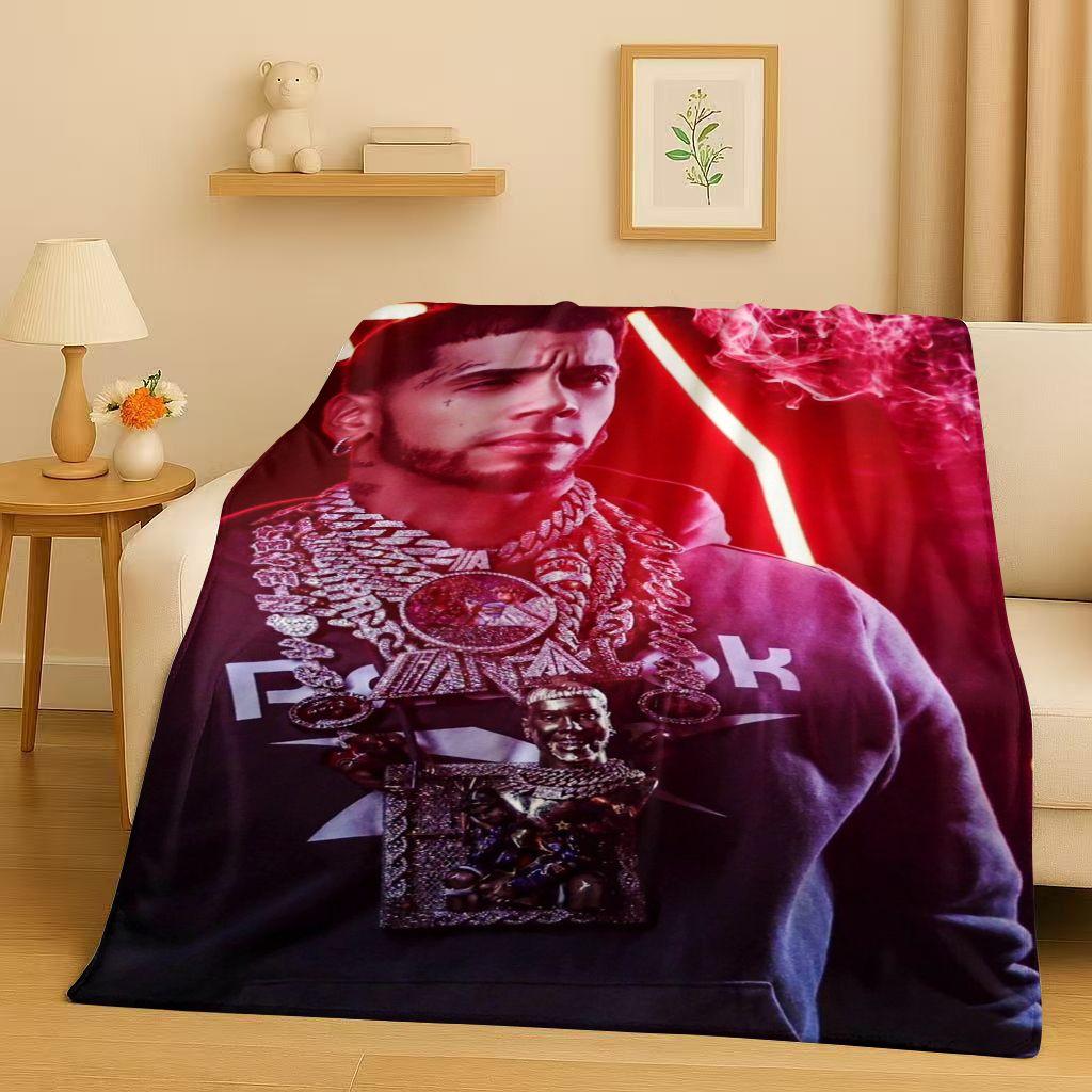 3D Плед из фланели с изображением рэпера Anuel AA Real Hasta La Muerte, Ультрамягкий теплый плюшевый плед для дома, спальни, кровати, дивана, Покрытие для детей, пикника