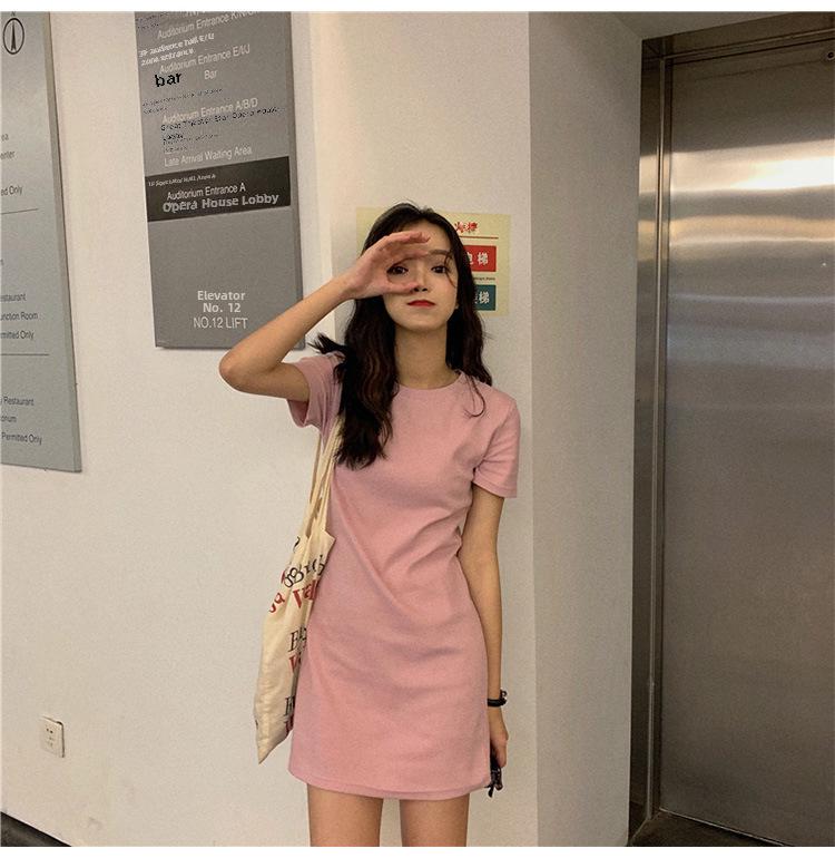 Длинное корейское платье 2025 года: Женская однотонная студенческая юбка