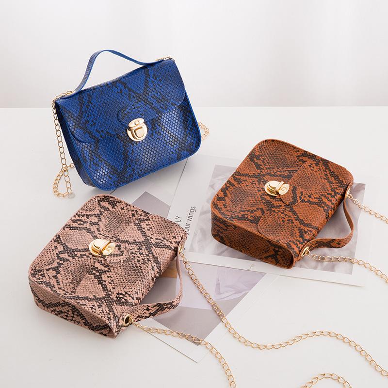 Партия модных квадратных сумок с принтом в виде змеи, персонализированные трендовые цепочки, женские сумки через плечо, переносные сумки-мессенджеры