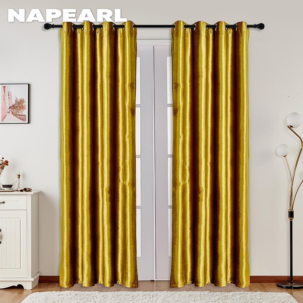 1 шт. NAPEARL 70-80% затемняющие итальянские бархатные однотонные универсальные шторы для гостиной спальни домашнего декора