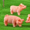 3 шт. Животный Микро Ландшафт Реалистичная Статуэтка Свиньи Ручная Работа Водонепроницаемая Миниатюрная Фигурка Свиньи Мультяшная Милая Статуэтка Поросенка Для Улицы