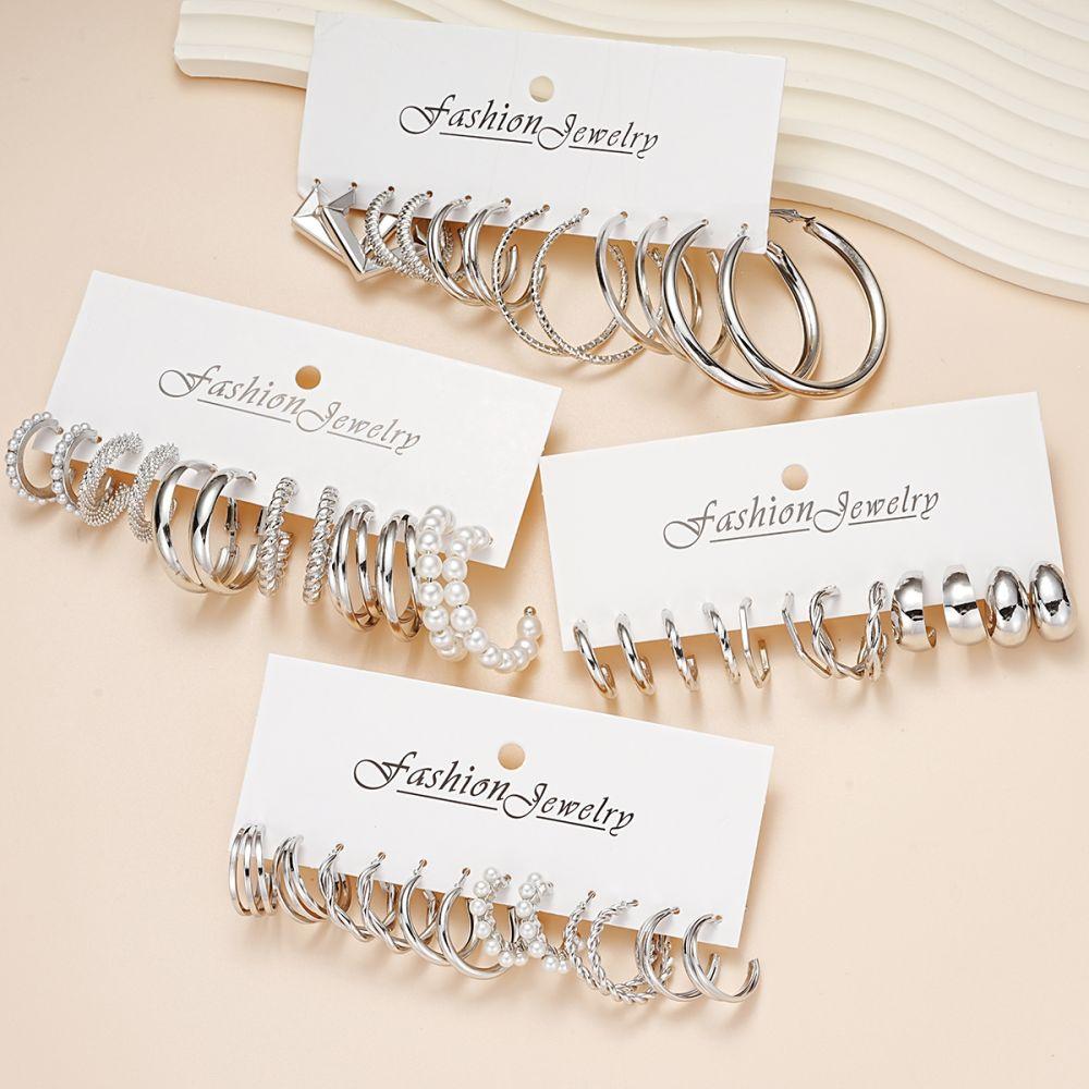 24 пары/компл. серьги-кольца, комплект женских гипоаллергенных закрученных серег, аксессуары, ювелирные изделия