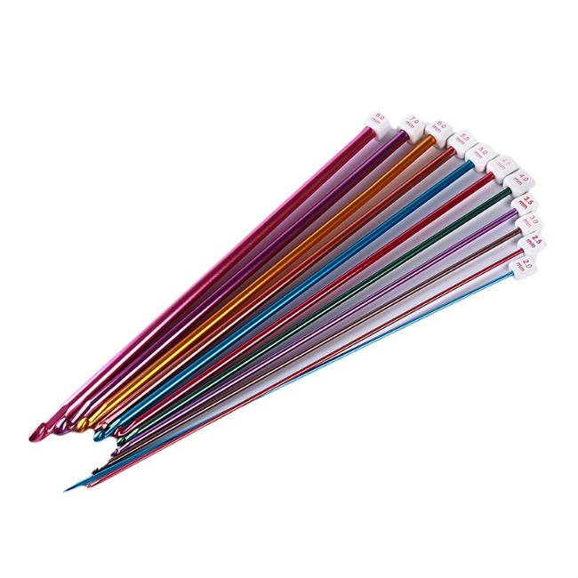 Крючки для вязания, 11 упаковок, разнообразные тунисские афганские алюминиевые спицы, набор инструментов для вязания крючком с капюшоном