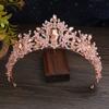 New Handmade Purple Champagne Crystal Bridal Tiaras Crown Women Wedding Headdress Crown Party Costume Hair Accessories