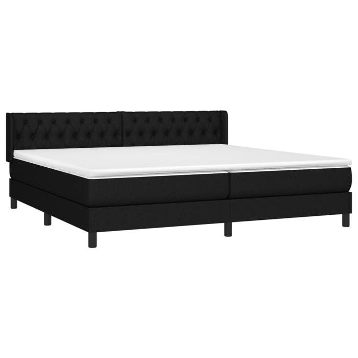 Maison Exclusive - Sommier à lattes de lit avec matelas Noir 200x200 cm Tissu