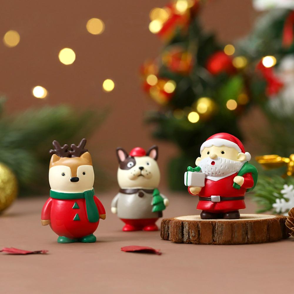 Традиционная Креативная Рождественская Полимерная Кукла Полимерная Экологичная Рождественская Фигурка Животного Мультяшное Животное Полимерные Поделки День Благодарения