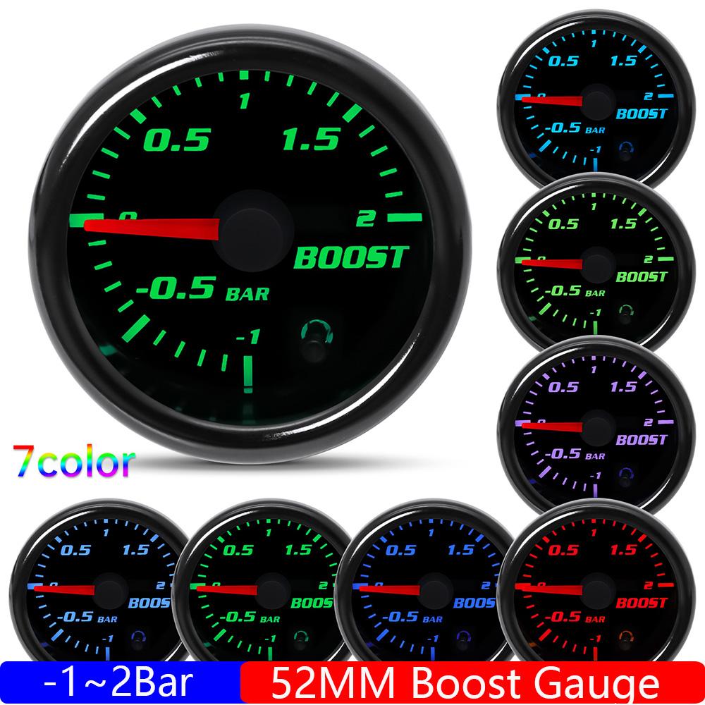 2" 52mm Car Boost Gauge BAR PSI Exhaust Gas Temp Water/Oil Temp Fuel Press Air Fuel Ratio Volt Tachometer Racing Car 12V Custom