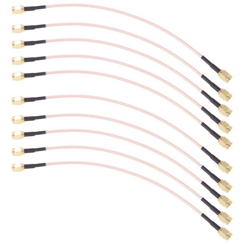 AEE4-10Pcs RG316 SMA Male Plug To SMA Male Plug Connector RF Pigtail Coax Jumper Cable 8Inch