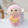 Плюшевая обезьянка для детей и игрушка-комбо с фруктами для подвешивания на рюкзак и игры. Креативная.