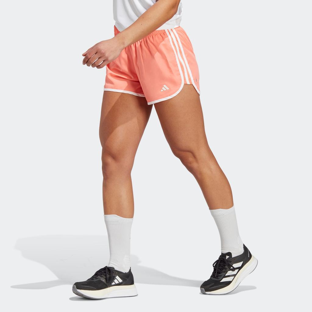 Adidas SS23 Три полоски эластичный пояс спортивные шорты женские плавки кораллово-розовый HY5430