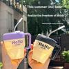 400ml Coffee Mug with Straw and Handlle Insulated Mug New Iced Coffee Cup  Drinkware