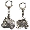 American Staffordshire Terrier, Amstaff II - Silver-plated Key Ring with a Dog In a Gift Box, Handbag Decoration, Backpack Pendant by Art-Dog Brand
