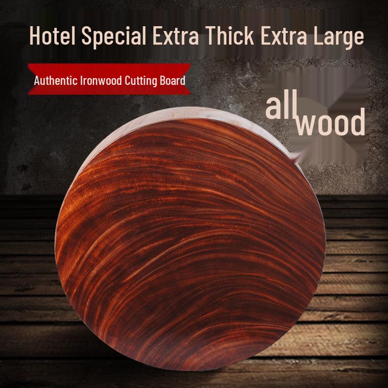 Extra Thick Ironwood Cutting Board - Solid Wood Chopping Block for Commercial and Household Use