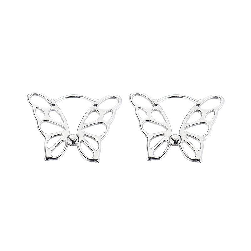 Design Sense Hollow Insect Elf Earrings Female Mori Fashion Small Butterfly Ear Buckles
