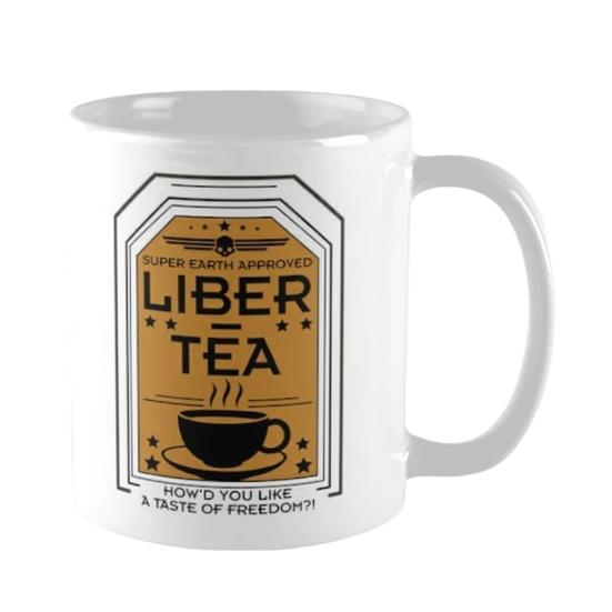 Ceramic Mug for Helldivers 2 Dishwasher Cup Safe 11oz Liber-Tea Microwave Tea Coffee Beverages