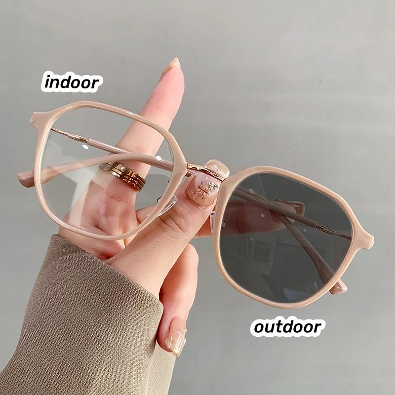 Роскошные женские фотохромные очки для близорукости, модные модные очки с минусом диоптрий, уличные солнцезащитные очки с изменением цвета по рецепту