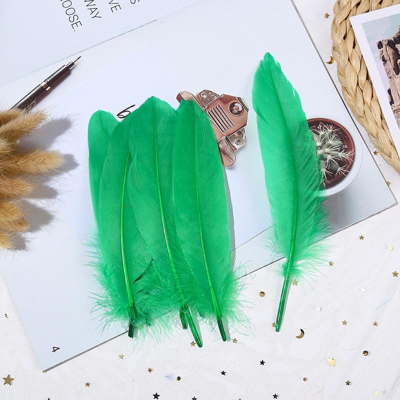 Colorful Party Feathers Craft Natural Goose Feather For Diy Home Decor White Wedding Feathers 100Pcs/Pack Garment Accessories