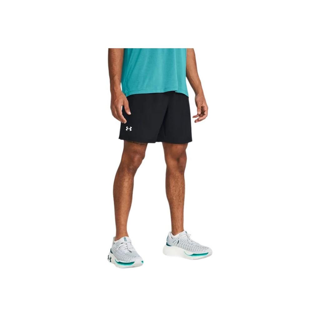 Under Armour Logo Print Lace-Up Quick-Dry Mid-Waist Casual Shorts Men Bottoms Black 1382622-001